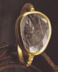 Black Rutile Rose Cut Ring
