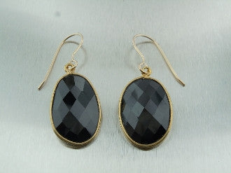 Picture of Black Spinel Oval Earrings