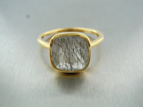 Picture of Black Tourmalated Quartz Ring