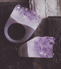 Carved Amethyst Drusy Ring