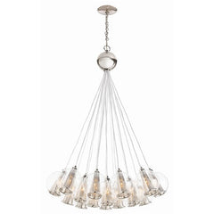 Caviar Adj Polished Nickel/Clear Glass Bouqet