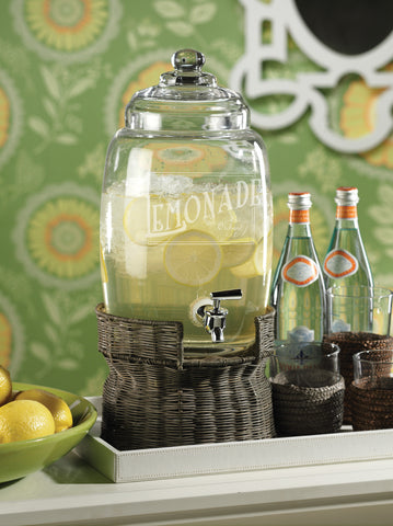 Picture of Lemonade Beverage Dispenser on Rattan Base