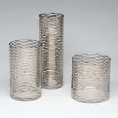 Silver Ribbon Glass Vase
