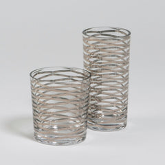 Silver Ribbons Drinking Glass