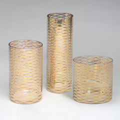 Gold Ribbon Glass Vase