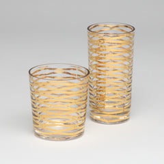 Gold Ribbon Drinking Glasses