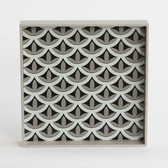 Scallop Lacquered Wood Tray