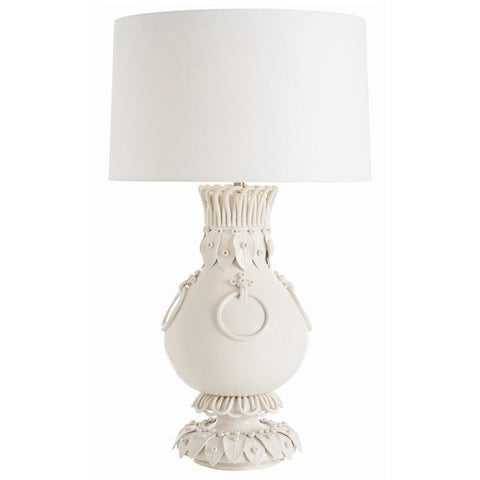 Picture of Foliage Cream Crackle Handmade Porcelain Lamp