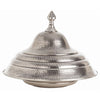 Istanbul Hammered Ant Slver Scalloped Covered Dish