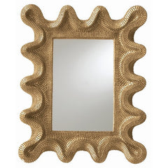 Baroque Antiqued Gold Leaf Plain Mirror