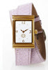 Stainless Steel Rectangular Watch with Double Wrap Strap
