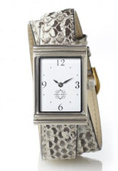 Stainless Steel Rectangular Watch with Double Wrap Strap