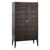 Elle Chocolate Croc Embossed Leather/Wood Cabinet