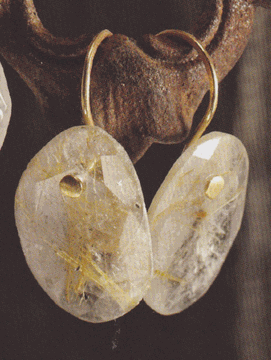 Picture of Golden Rutile Pin Earrings