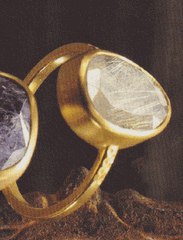 Golden Rutile Rose Cut Ring