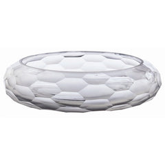 Ice Faceted Etched/Polished Glass Bowl