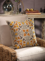 Oujda Embroidered Cotton Throw Pillow