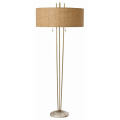Jenson Vintage Brass/Snow Marble Floor Lamp