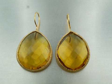 Picture of Lemon Quartz Teardrop Earrings