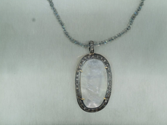 Rainbow Moonstone Champagne Diamond Pendant