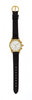 Gold Round Watch with Single Wrap Strap