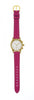Gold Round Watch with Single Wrap Strap