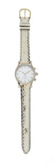 Stainless Steel Round Watch with Single Wrap Strap