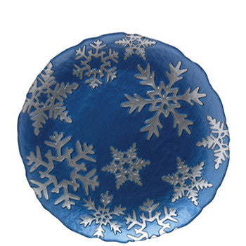 Picture of Snowflake Blue Round Platter