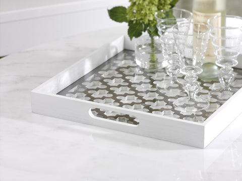 Picture of Trellis Wooden Serving Tray with Glass Insert
