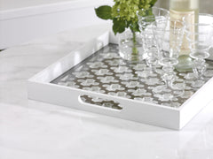 Trellis Wooden Serving Tray with Glass Insert