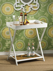 Rectangular White Two Tier Folding Tray