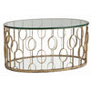 Zena Oval Iron/Glass/Mirror Cocktail Table